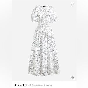 J. Crew White Maxi Dress with Dot Print
